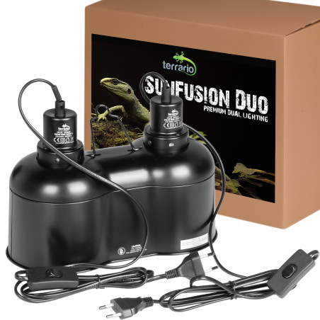 Oprawka podwójna Terrario SunFusion Duo ceramiczna na 2 żarówki grzewcze i UVB