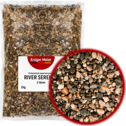 Kruger Meier River Serenity 2–8 mm – Żwirek akwarystyczny 2 kg | Idealny do akwarium