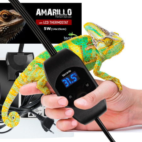 Terrario Amarillo 5W - mata grzewcza z termostatem LCD | Idealna do terrarium
