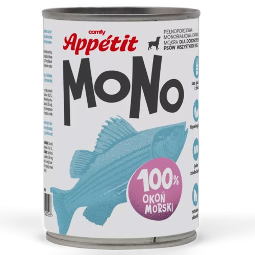 Comfy Appetit Mono Okoń Morski 400g – monoproteinowa karma mokra dla psów | Idealna dla psów z wrażliwym żołądkiem