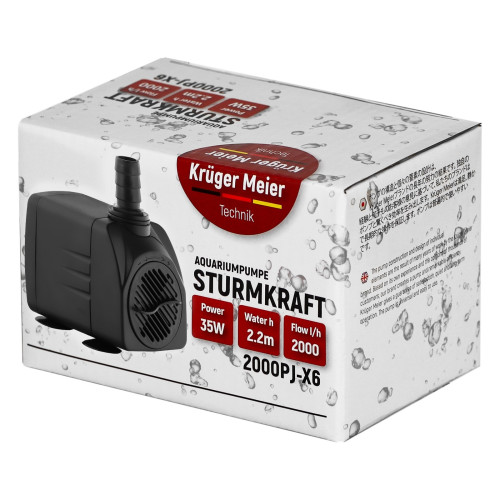 Kruger Meier Sturmkraft 2000PJ-X6 - pompa wody 2000l/h | Idealna do oczka wodnego
