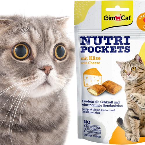 GimCat Nutri Pockets Cheese - dla zdrowych oczu i serca kota