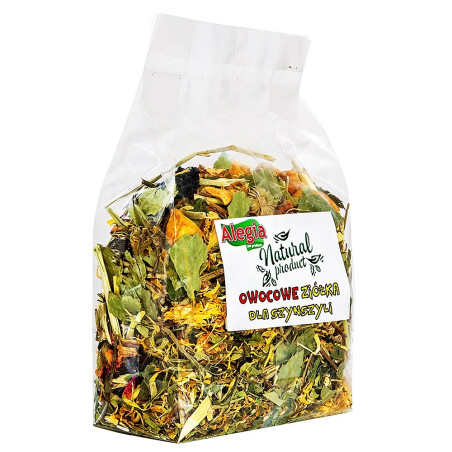 Alegia - owocowe ziółka dla szynszyli 130g | Naturalna przekąska, wspiera trawienie