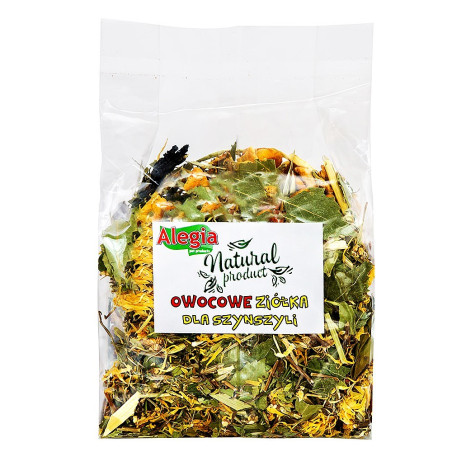 Alegia - owocowe ziółka dla szynszyli 130g | Naturalna przekąska, wspiera trawienie