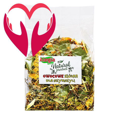 Alegia - owocowe ziółka dla szynszyli 130g | Naturalna przekąska, wspiera trawienie