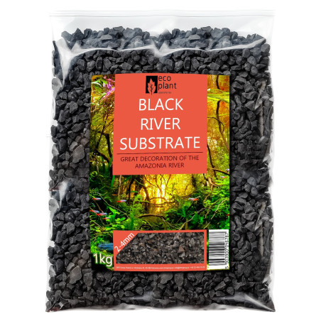Eco Plant Black River 1kg - żwirek czarny 2-4mm | Idealny do akwarium roślinnego