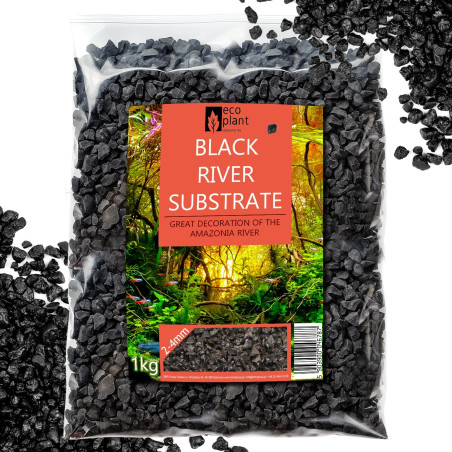 Eco Plant Black River 1kg - żwirek czarny 2-4mm | Idealny do akwarium roślinnego