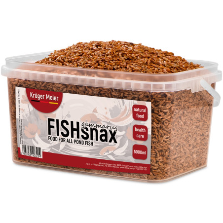 Pokarm dla karpi Koi Kruger Meier FISHsnax Gammarus 5000 ml - granulat z gammarusem dla ryb stawowych