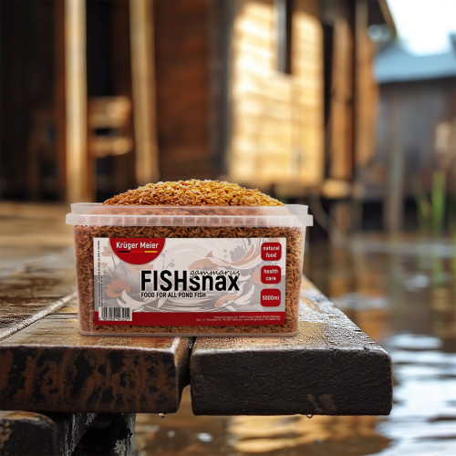 Pokarm dla karpi Koi Kruger Meier FISHsnax Gammarus 5000 ml - granulat z gammarusem dla ryb stawowych
