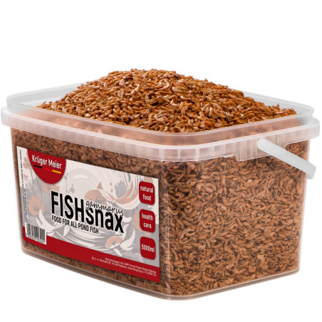 Pokarm dla karpi Koi Kruger Meier FISHsnax Gammarus 5000 ml - granulat z gammarusem dla ryb stawowych