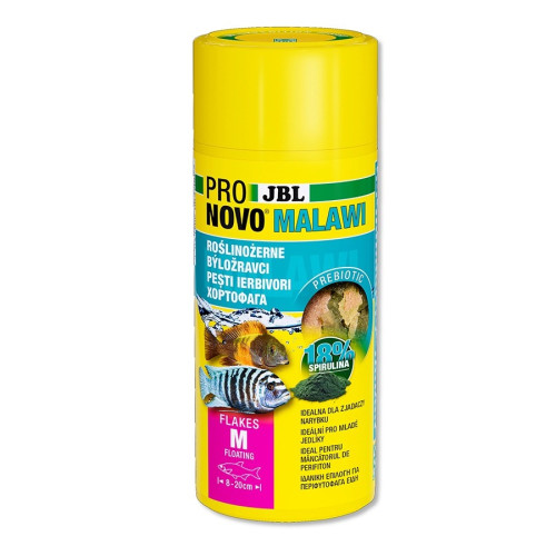JBL Pronovo Malawi Flakes M - pokarm w płatkach dla pielęgnic 250ml | Wzmacnia barwy i kondycję