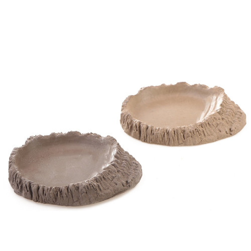Terrario FoodWood M - miska na pokarm 14x12x2,5cm | Idealna do terrarium, łatwa w czyszczeniu