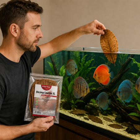 Liście ketapangu Kruger Meier Shrimp Leaves XL 10 szt. obniżające pH