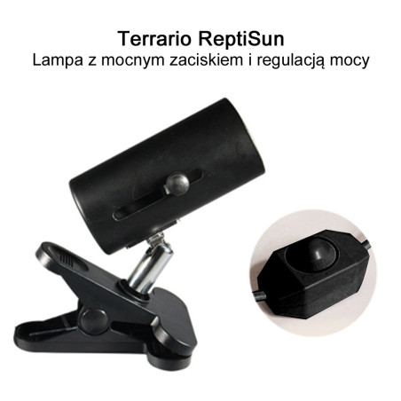 Terrario ReptiSun - lampa z uchwytem zaciskowym | Stabilne ogrzewanie, łatwy montaż