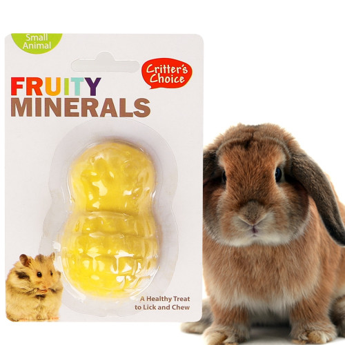 Kostka wapienna Happypet Fruity Minerals 30 g ananasowa dla gryzoni