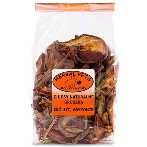 Herbal Pets Chipsy naturalne Gruszka 75g - Zdrowa przekąska dla gryzoni