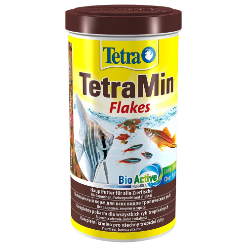Tetra Min Flakes 1000ml - Pełnowartościowy pokarm w płatkach, zdrowe i kolorowe rybki