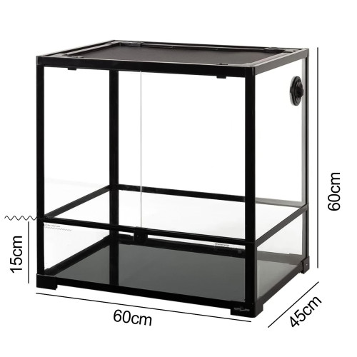 Szklane terrarium Repti-Zoo Glass 60×45×60 cm z metalową siatką
