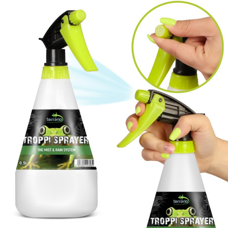 Zraszacz ręczny Terrario Troppi Sprayer 500 ml, precyzyjna mgiełka do terrarium