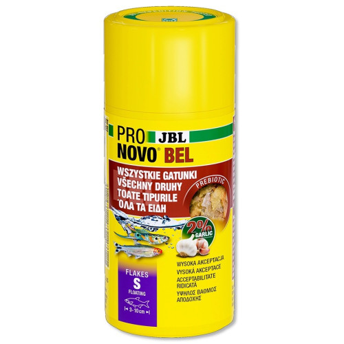 Pokarm w płatkach JBL Pronovo Bel Flakes S 100 ml, małe płatki, podstawowy pokarm dla rybek słodkowodnych