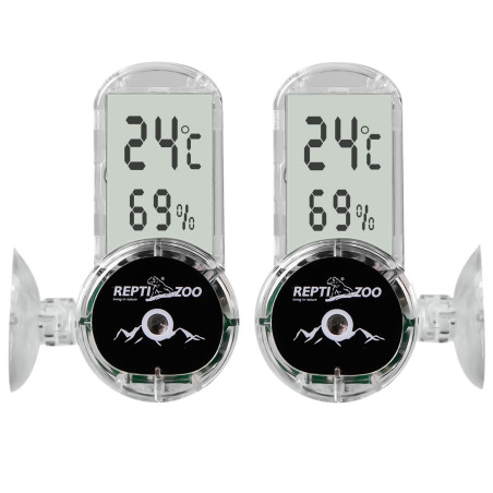 Repti-Zoo 4-sides Thermometer Hygrometer - termometr i higrometr LCD | Idealny do terrarium