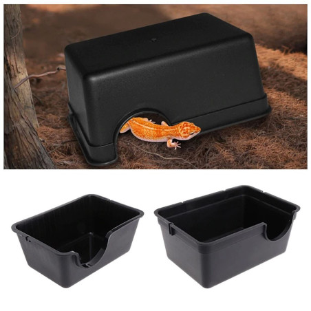 Terrario CubeCave jaskinia miska na wodę i pokarm 14x9x5cm | Idealna do terrarium