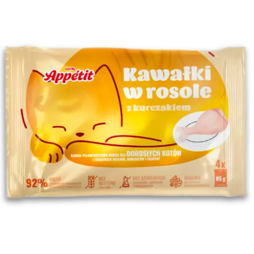 Comfy Appetit Pokarm w saszetkach kurczak w rosole 4x85g | Smak, który pokocha Twój kot