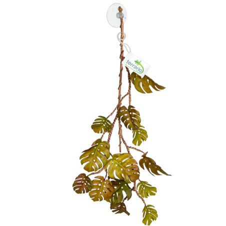 Terrario – Sztuczna Roślina do Terrarium – Wisząca Monstera 70 cm - Realistyczny wygląd, łatwy montaż