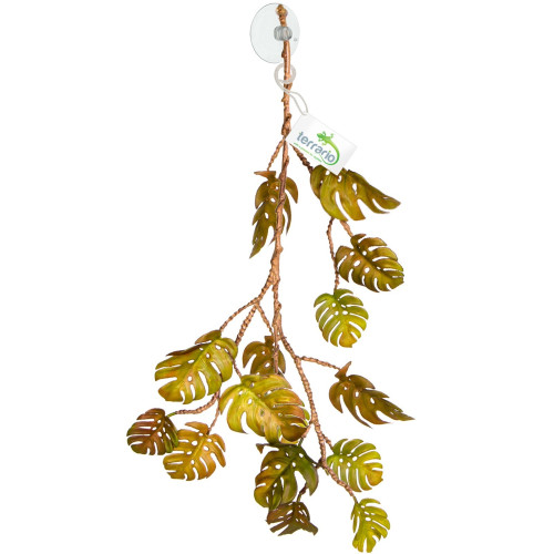 Terrario – Sztuczna Roślina do Terrarium – Wisząca Monstera 70 cm - Realistyczny wygląd, łatwy montaż