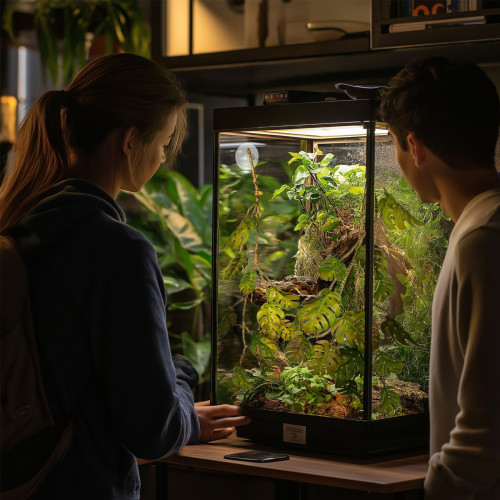 Terrario – Sztuczna Roślina do Terrarium – Wisząca Monstera 70 cm - Realistyczny wygląd, łatwy montaż