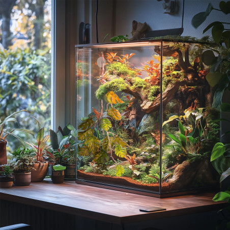 Terrario – Sztuczna Roślina do Terrarium – Wisząca Monstera 70 cm - Realistyczny wygląd, łatwy montaż