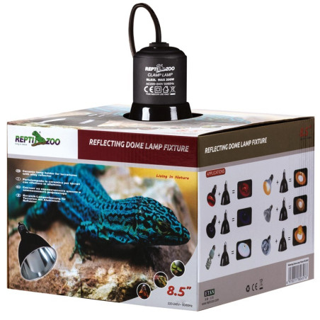 Repti-Zoo Oprawka z kloszem na żarówkę do 150W - Idealna do terrarium
