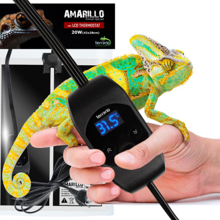 Terrario Amarillo 20W mata grzewcza z termostatem LCD - Idealna do terrarium