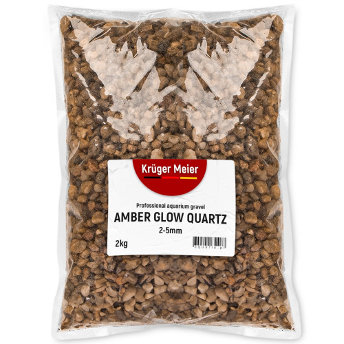 Kruger Meier Amber Glow Quartz 2-5 mm - Żwirek do akwarium 2kg | Naturalny kolor, bezpieczny dla ryb