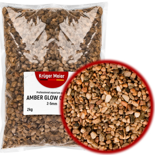 Kruger Meier Amber Glow Quartz 2-5 mm - Żwirek do akwarium 2kg | Naturalny kolor, bezpieczny dla ryb