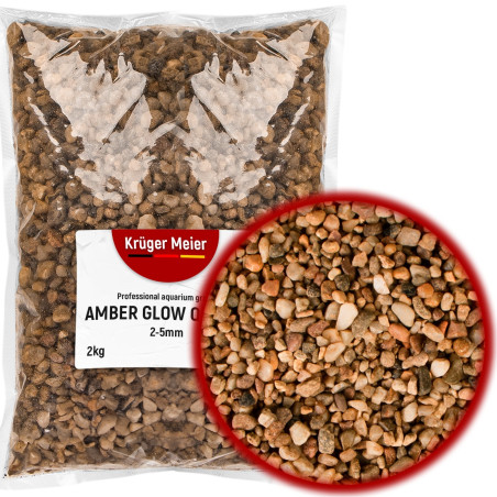 Kruger Meier Amber Glow Quartz 2-5 mm - Żwirek do akwarium 2kg | Naturalny kolor, bezpieczny dla ryb