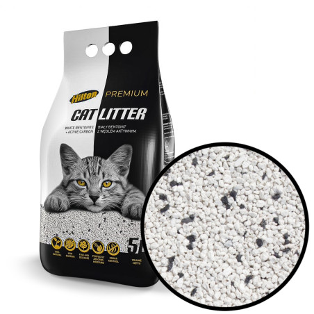 Hilton Cat Litter Carbon żwirek bentonitowy z węglem 5l - Neutralizuje zapachy