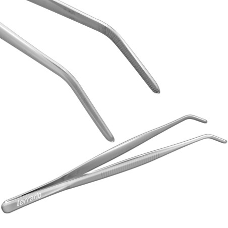 Terrario ViperTweez Bent S - pęseta zagięta 20cm | Precyzyjne chwytanie bez uszkodzeń