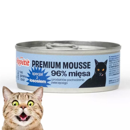 Comfy Appetit Premium Mousse - mokra karma z łososiem dla kota 85g | Idealna konsystencja dla wybrednych kotów