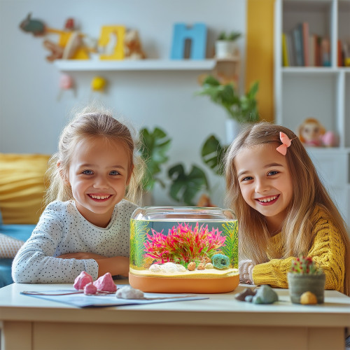 Kruger Meier Plant Pink Grass - roślinka sztuczna | Idealna do terrarium
