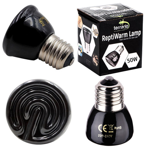 Terrario ReptiWarm 50W - mini emiter ciepła | Bezpieczne ciepło dla gadów