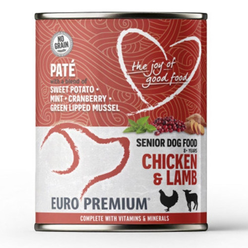 Euro Premium Pate Senior Chicken & Lamb - mokra karma dla psa seniora kurczak i jagnięcina 400g | Łatwostrawne i pożywne