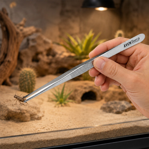 Pęseta Aventerra CLAWey POINT 30 cm prosta stalowa do terrarium