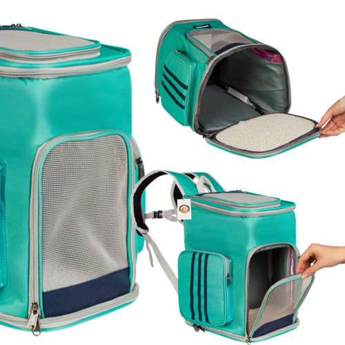 Furrever Friends Catbox Turquoise plecak transporter dla kota i psa - Bezpieczny i lekki na podróże