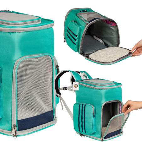 Furrever Friends Catbox Turquoise plecak transporter dla kota i psa - Bezpieczny i lekki na podróże
