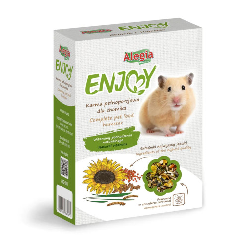 Alegia Enjoy pokarm dla chomika 800g - Pełnowartościowa karma, zdrowe futerko i energia