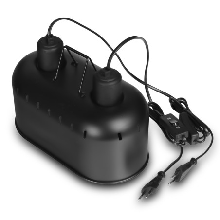Lampa grzewcza Resun Reptile Black Lamp DUO podwójna czarna do terrarium