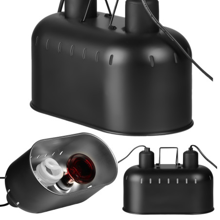 Lampa grzewcza Resun Reptile Black Lamp DUO podwójna czarna do terrarium