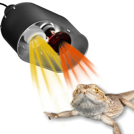 Lampa grzewcza Resun Reptile Black Lamp DUO podwójna czarna do terrarium