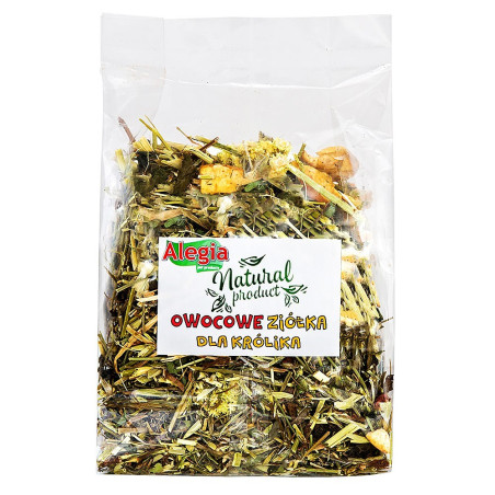 Alegia - owocowe ziółka dla Królika 130g | Naturalna, smakowita przekąska wzmacniająca apetyt